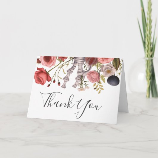 Vintages florales Gothic Boho Anatomisches Herz Dankeskarte (Vorderseite)