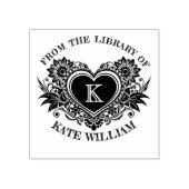 Vintages florales Herz Monogramm Selbstfärbung Gummistempel (Prägung)