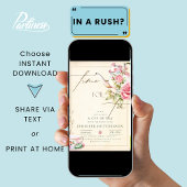 Vintages florales High Tee Party Brautparty Einladung