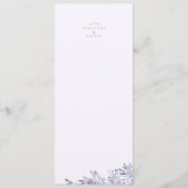 Vintages florales Hochzeitmenü Programm (Rückseite)