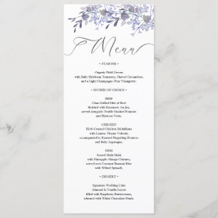 Vintages florales Hochzeitmenü Programm