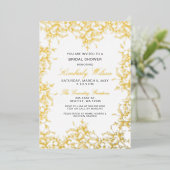 Vintages florales Hochzeitsfest Brautparty Folieneinladung (Stehend vorne)