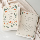 Vintages florales Hochzeitsprogramm Programm