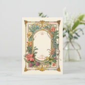 Vintages florales Jugendstil-Brautparty Dankeskarte (Stehend Vorderseite)