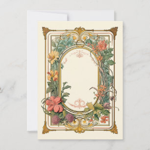 Vintages florales Jugendstil-Brautparty Dankeskarte