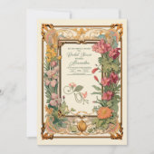 Vintages florales Jugendstil-Brautparty Einladung (Vorderseite)