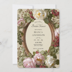 Vintages florales Jugendstil-Brautparty Einladung