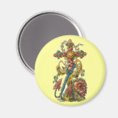 Vintages florales Kondolenzkreuz Magnet (Vorderseite/Rückseite)