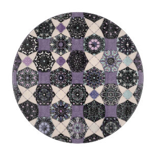 Vintages florales Mandala: farbenfroh, nahtlos Schneidebrett