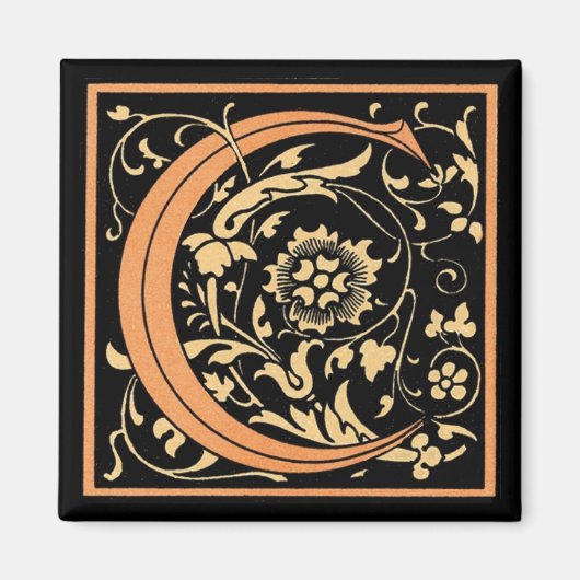 Vintages florales Monogramm "C" - Magnet (Vorne)