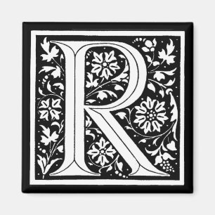 Vintages florales Monogramm "R" Magnet
