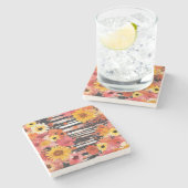 Vintages, florales Muster (10) Steinuntersetzer (Seitenansicht)