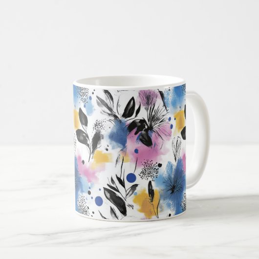 Vintages, florales Muster (13) Kaffeetasse (VorderseiteRechts)