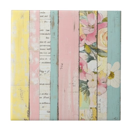 Vintages, florales Muster (19) Fliese (Vorderseite)