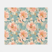 Vintages, florales Muster (1) Fleecedecke (Vorderseite (Horizontal))