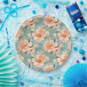 Vintages, florales Muster (1) Pappteller (Party)