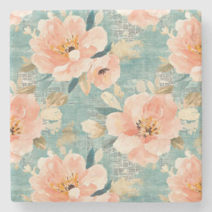 Vintages, florales Muster (1) Steinuntersetzer