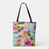 Vintages, florales Muster (2) Tasche (Rückseite)