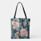Vintages, florales Muster (3) Tasche (Rückseite)