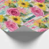 Vintages, florales Muster (7) Geschenkpapier (Ecke)