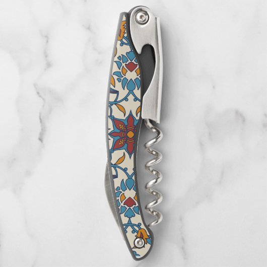 Vintages florales Oriental Kellnermesser (Rückseite)