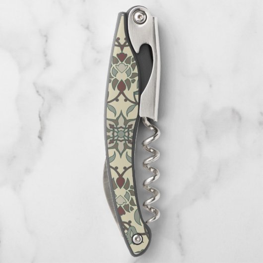 Vintages florales Oriental Kellnermesser (Rückseite)