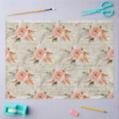 Vintages florales Peach Script Ephemera Decoupage Seidenpapier (Basteln)