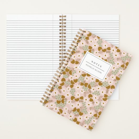 Vintages, florales Personalisiertes Notebook Notizblock (Innen)