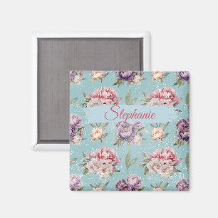 Vintages florales Personalisiertes Peelingmuster Magnet