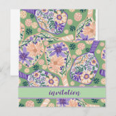 Vintages florales Pickleball-Design Postkarte (Vorne/Hinten)