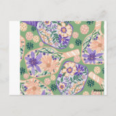 Vintages florales Pickleball-Design Postkarte (Rückseite)