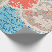 Vintages florales Print japanisches Retro-Muster Geschenkpapier (Ecke)