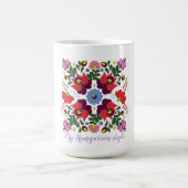 Vintages florales Retro Folklore-Muster Kaffeetasse (Mittel)
