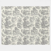 Vintages florales Retrotoile de jouy fette Fleecedecke (Vorderseite (Horizontal))