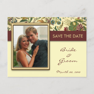 Vintages florales Save the Date Foto Postkarten