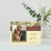 Vintages florales Save the Date Foto Postkarten (Stehend Vorderseite)