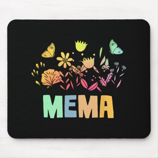 Vintages florales Shirt für Mütter Mousepad (Vorne)