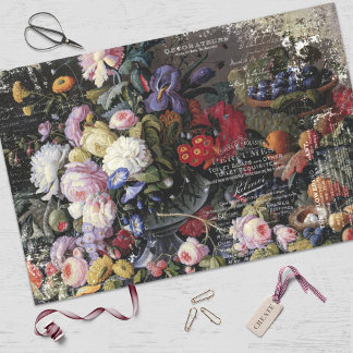 Vintages florales Stillleben Ephemera Dekoupage Seidenpapier