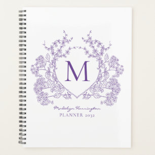 Vintages florales Wappen Monogramm Planer