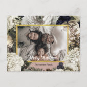 Vintages florales Weihnachtsfest Foto Postkarte (Vorderseite)