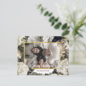 Vintages florales Weihnachtsfest Foto Postkarte (Stehend Vorderseite)