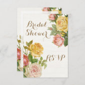 Vintages florales Whitewash Spring Brautparty Einladung (Vorne/Hinten)