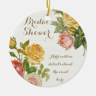 Vintages florales Whitewash Spring Brautparty Keramikornament