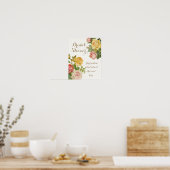 Vintages florales Whitewash Spring Brautparty Poster (Küche)