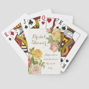 Vintages florales Whitewash Spring Brautparty Spielkarten