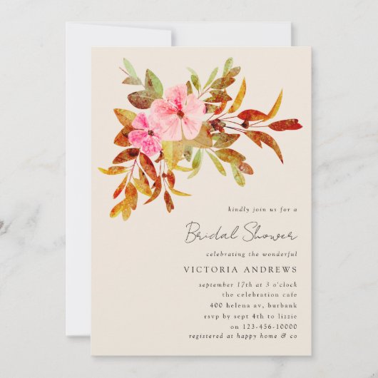 Vintages Florals Brautparty Einladung (Vorderseite)