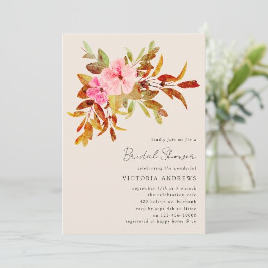 Vintages Florals Brautparty Einladung (Stehend Vorderseite)