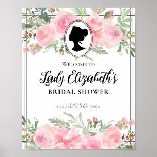 Vintages Florals Rosa WillkommensBrautparty Poster
