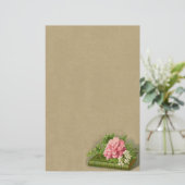 Vintages Florentiner Peony Classy Briefpapier (Stehend Vorderseite)