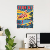 Vintages Florida Paradise Reiseplakat Poster (Heimbüro)